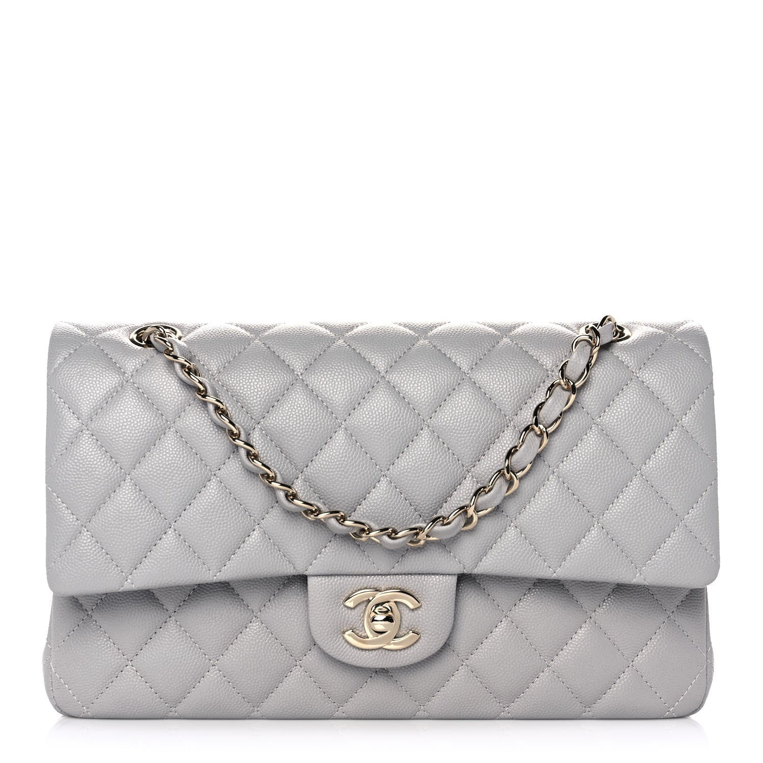 Chanel Caviar Quilted Medium Double Flap Grey 1 of 10
