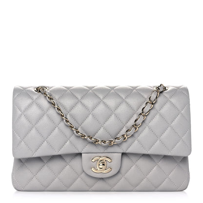 Chanel Caviar Quilted Medium Double Flap Grey 1 of 10