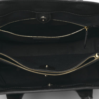 Burberry Grainy Calfskin House Check Large Banner Tote Black 5 of 10