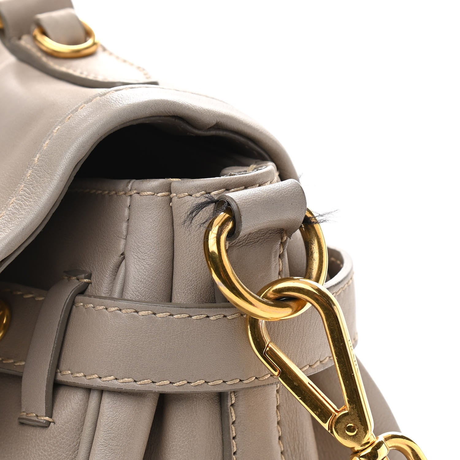 Prada City Calfskin Foldover Pushlock Top Handle Satchel Argilla 9 of 12