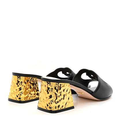 Gucci Cosmos Softy Calfskin Interlocking G Cut Out 55mm Slide Sandals 39 Black 5 of 8