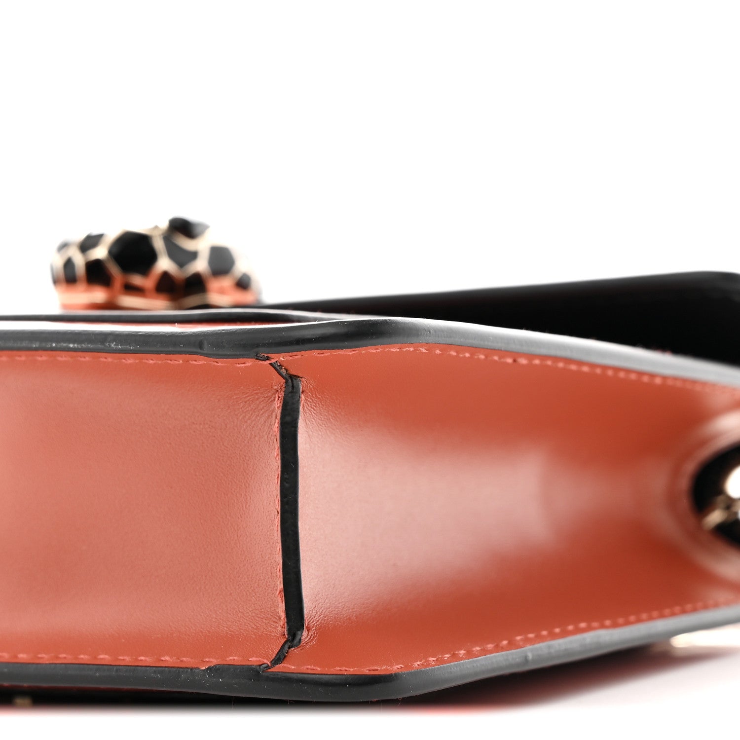 Bulgari Metallic Calfskin Small Serpenti Forever Snake Strap Crossbody Bag Orange 10 of 10