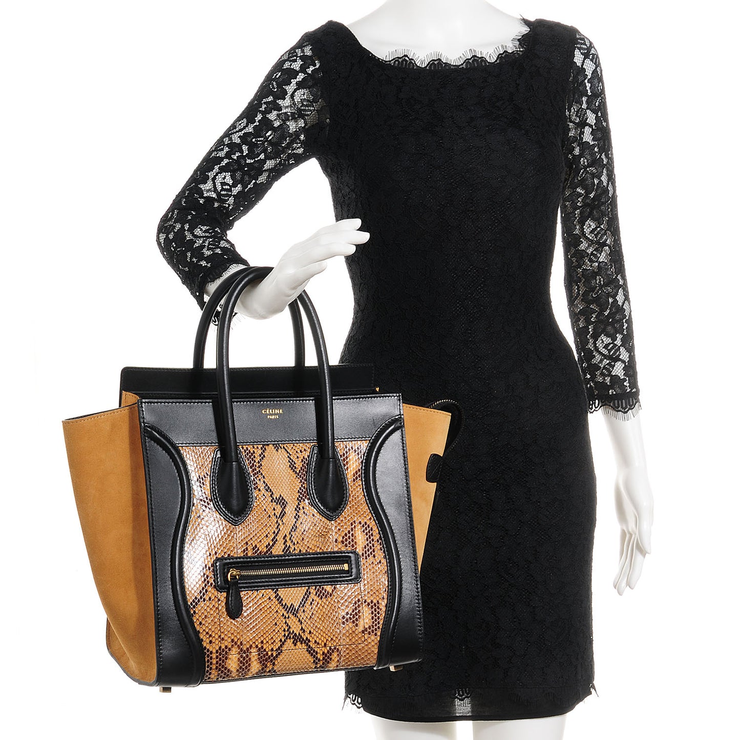 Python Nubuck Mini Luggage Honey