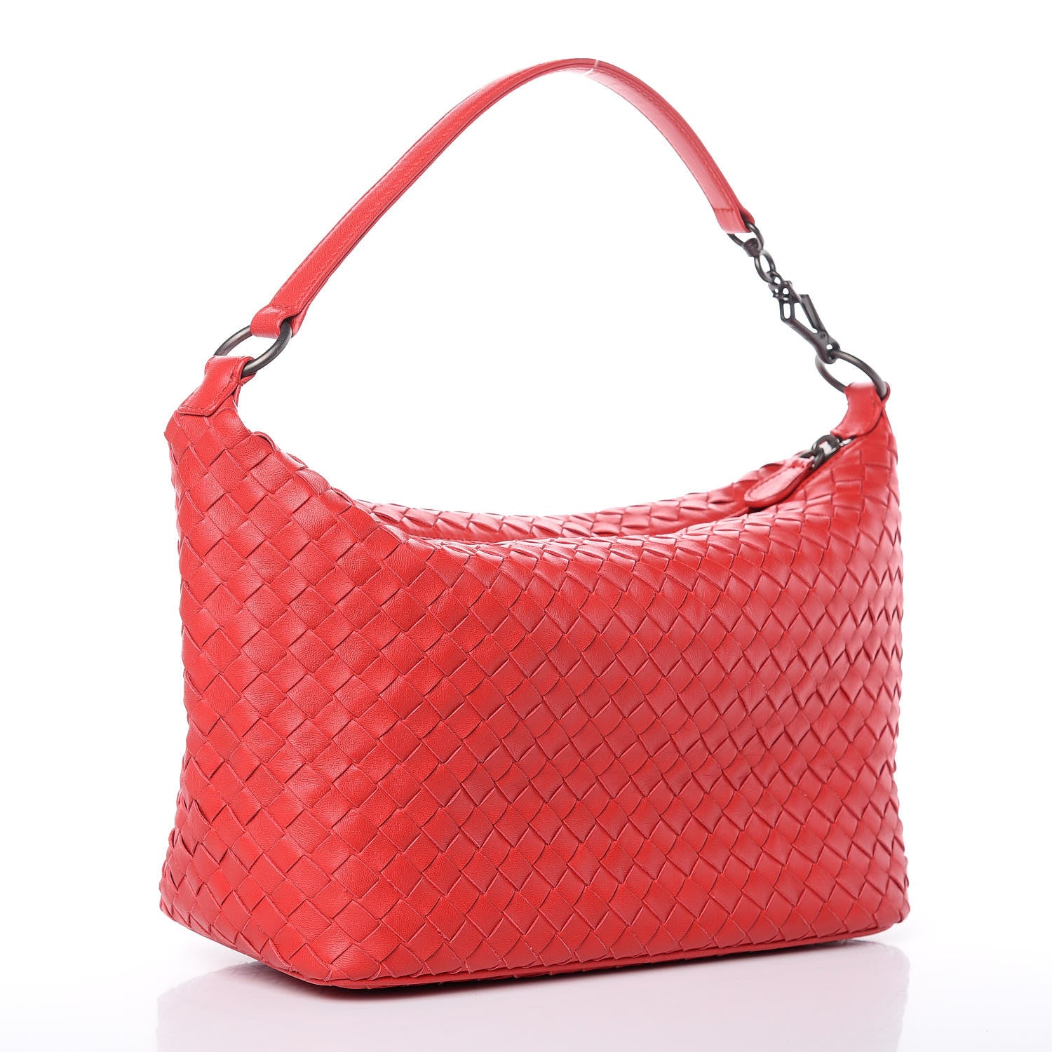 Bottega Veneta Nappa Intrecciato Small Shoulder Bag New Red 3 of 10