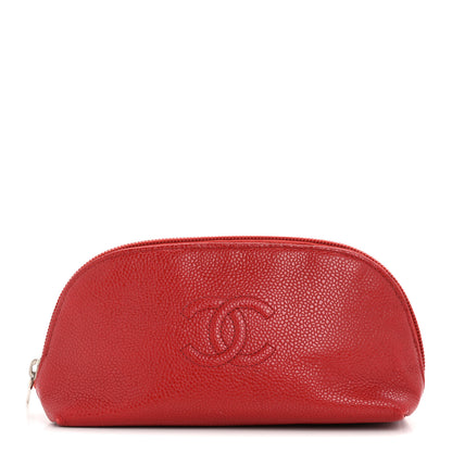 Chanel Caviar Timeless CC Cosmetic Pouch Red 1 of 9