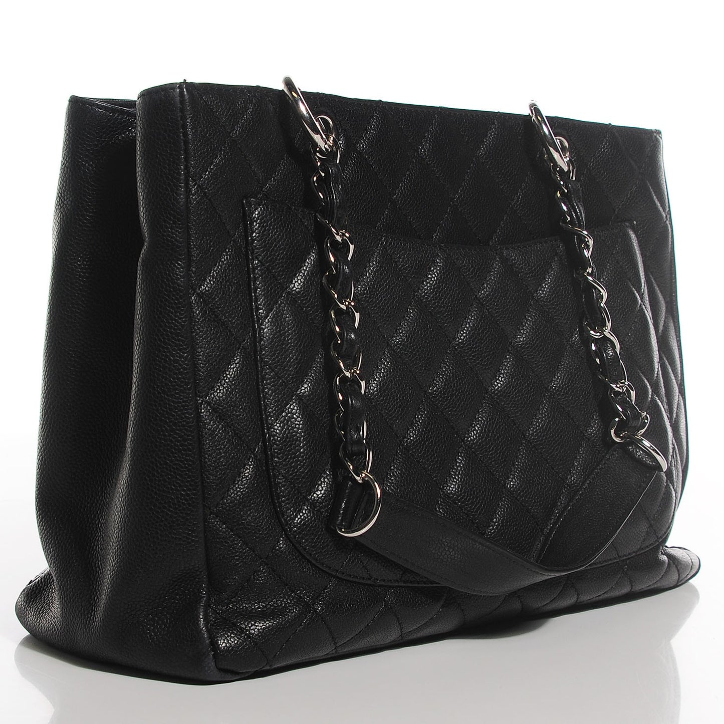 Caviar Quilted Grand Shopping Tote GST Black