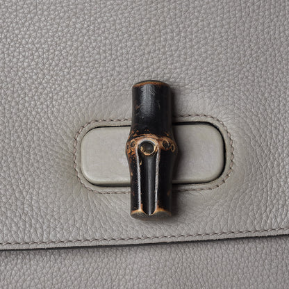 Gucci Cellarius Calfskin Large Bamboo Daily Top Handle Bag Storm Grey 18 of 18