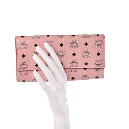 MCM Visetos Continental Flap Wallet Pink 2 of 11