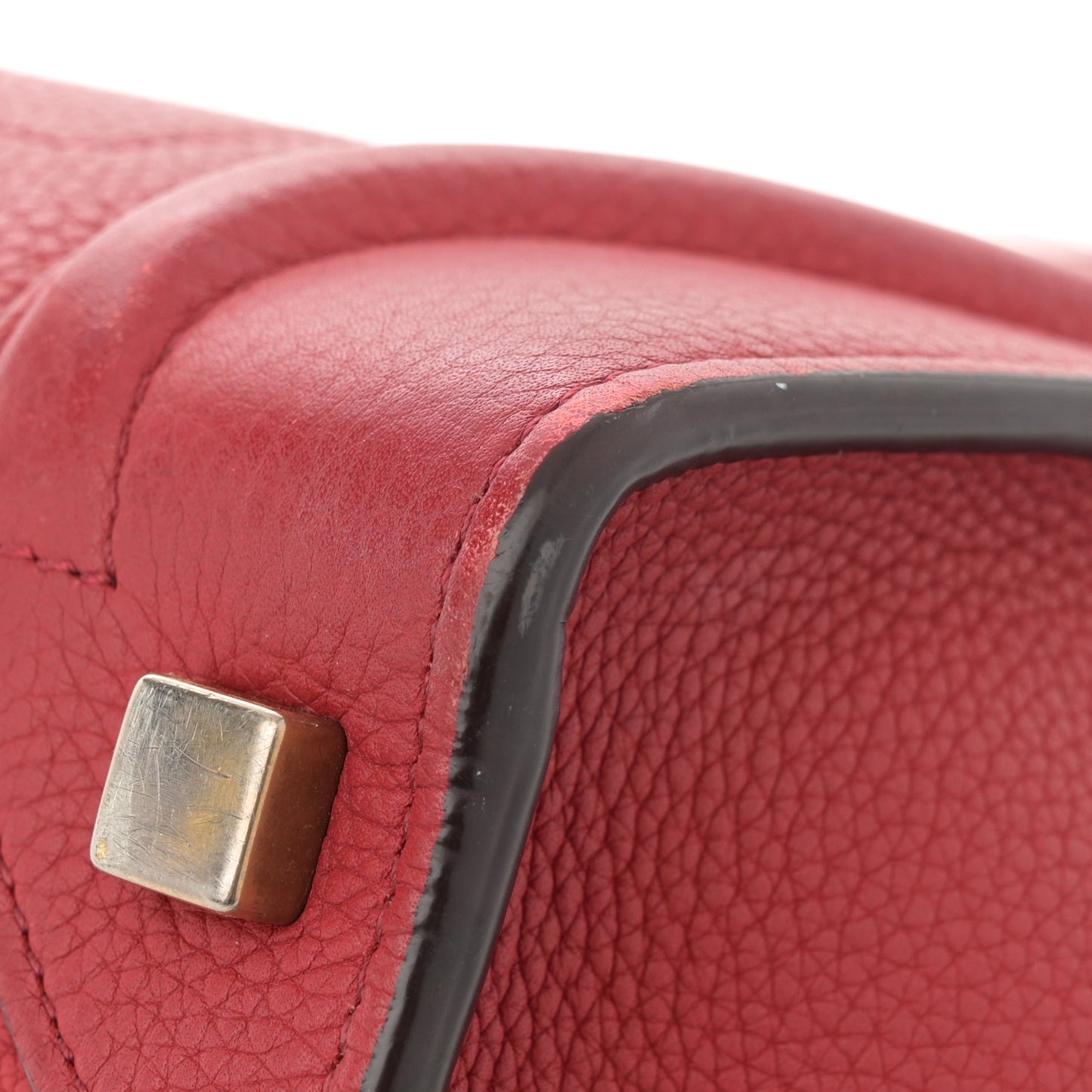 Drummed Calfskin Micro Luggage Merlot