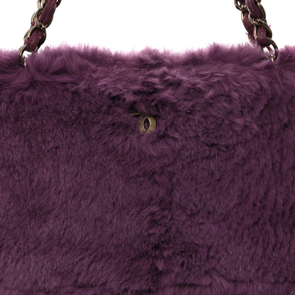 Chanel Rabbit Fur Shoulder Bag Dark Purple 8 of 11