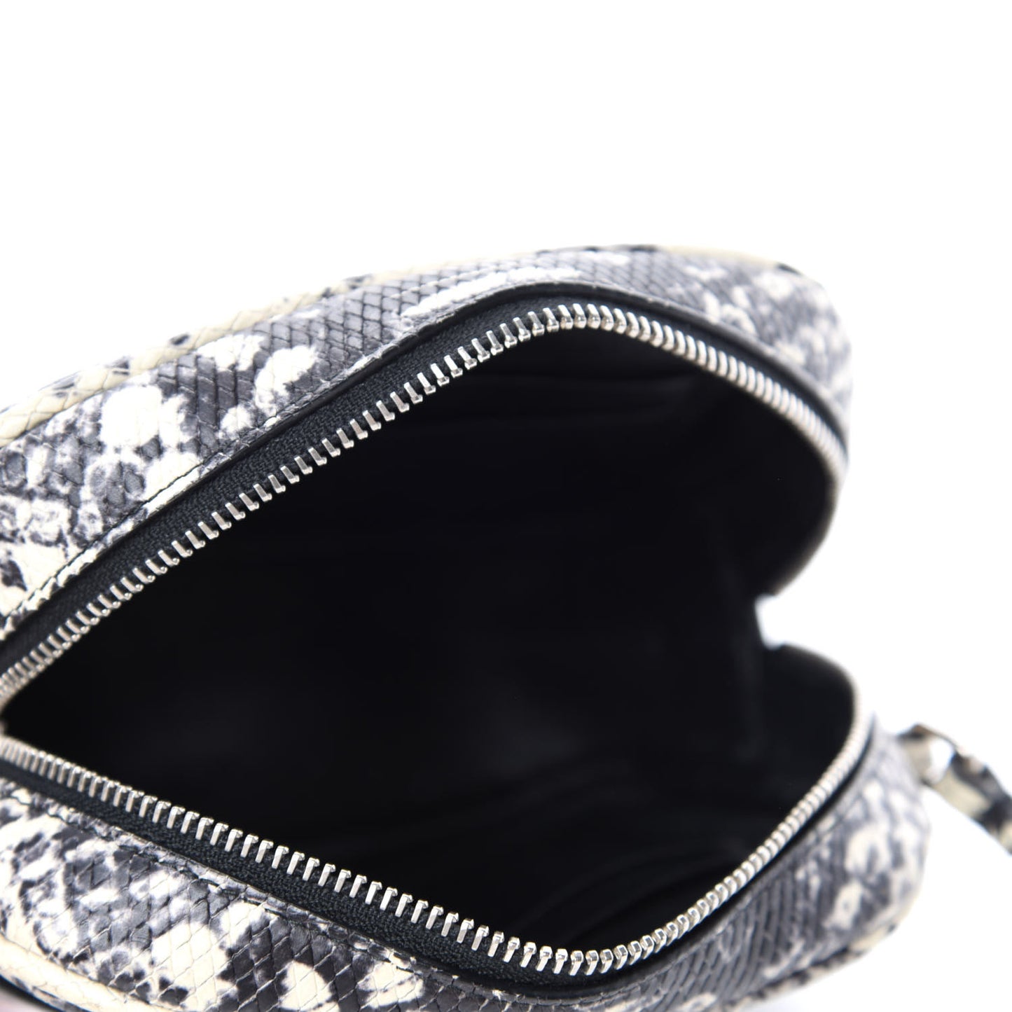 Python Embossed Calfskin Monogram Blogger Bag Black Beige