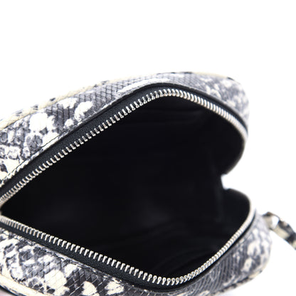 Saint Laurent Python Embossed Calfskin Monogram Blogger Bag Black Beige 5 of 10