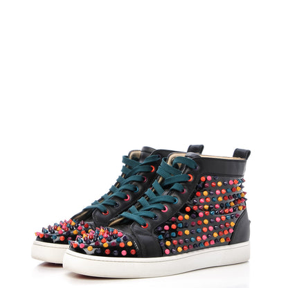 Christian Louboutin Mens Patent Calfskin Spike Louis Flat Sneakers 43.5 Black Multi 3 of 11