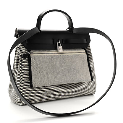 Hermes Vache Hunter Criss Viking Herbag Zip Retourne 31 PM Ecru Black 3 of 13