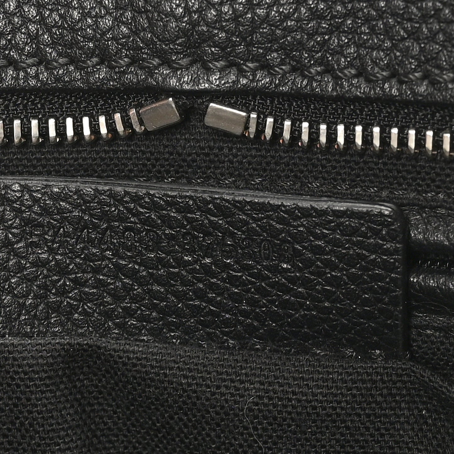 Pebbled Calfskin Mini Skull Padlock Zip Around Tote Black