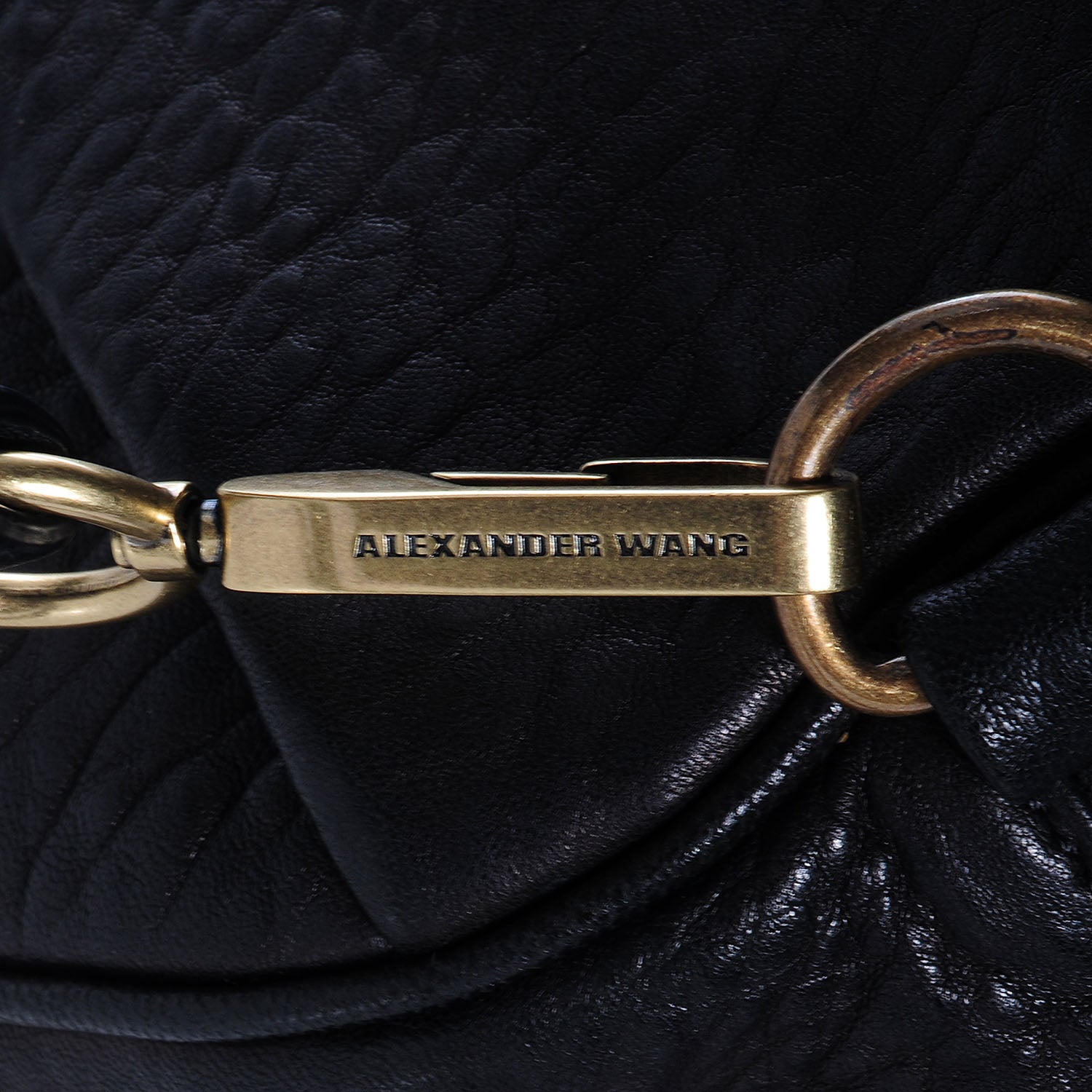 Alexander Wang Pebbled Lambskin Rocco Black Antique Brass Hardware 8 of 8