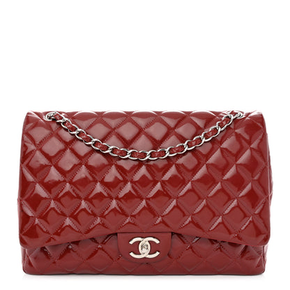Chanel Patent Quilted Maxi Double Flap Red 1 of 16