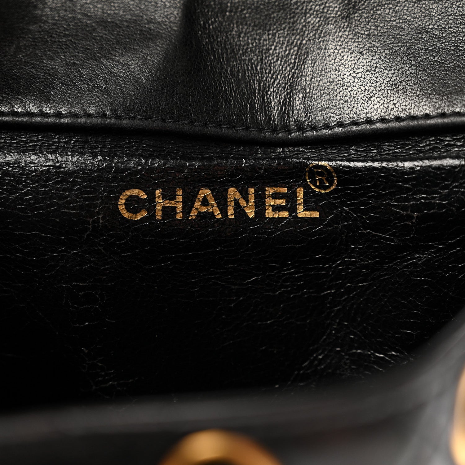 Chanel Lambskin Quilted Drawstring Backpack Black 6 of 12