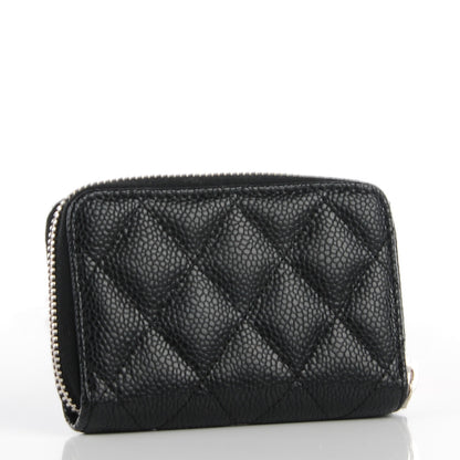 Chanel Caviar Quilted Zip Coin Purse Black 3 of 7