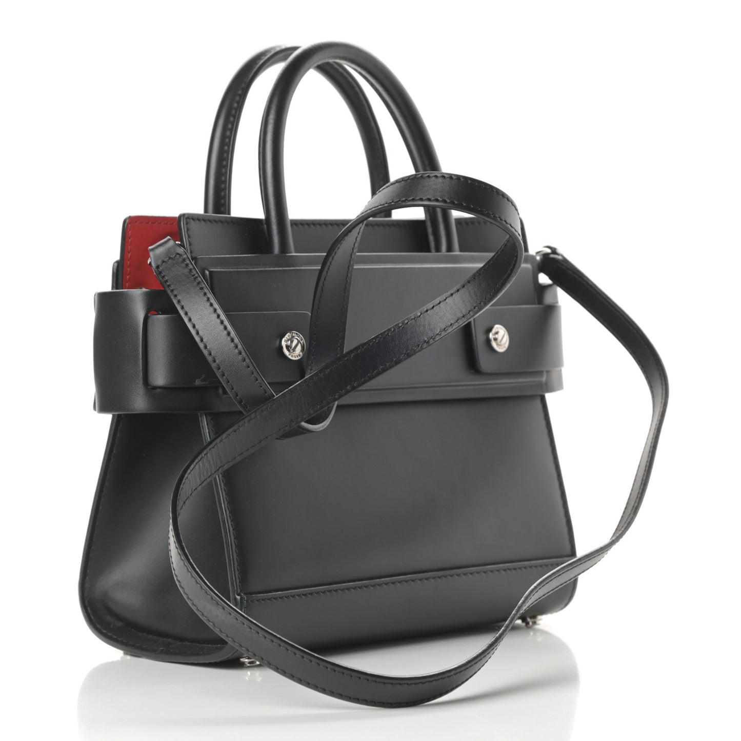 Smooth Calfskin Mini Horizon Satchel Black