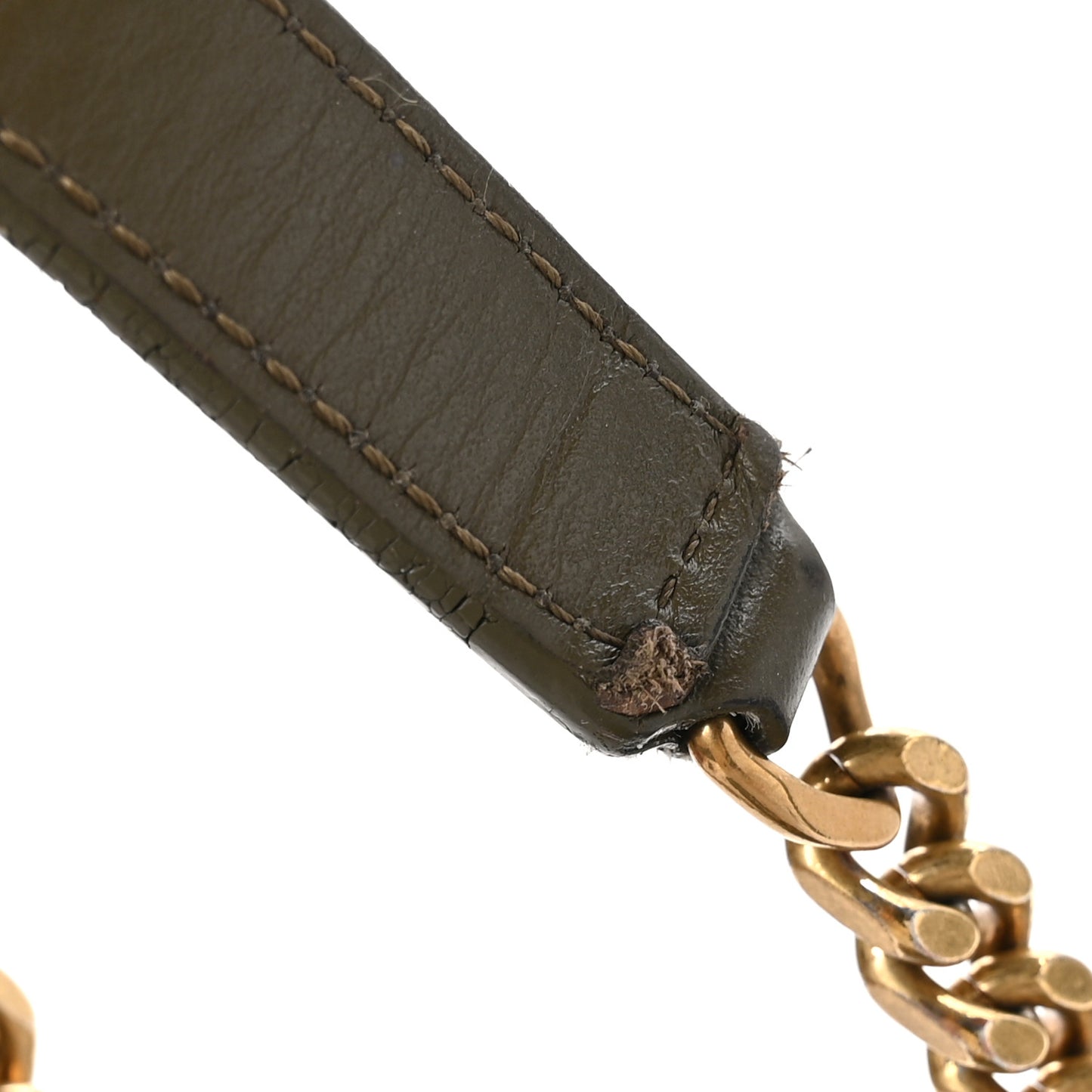 Calfskin Y Quilted Monogram Medium Loulou Chain Satchel Military Olive