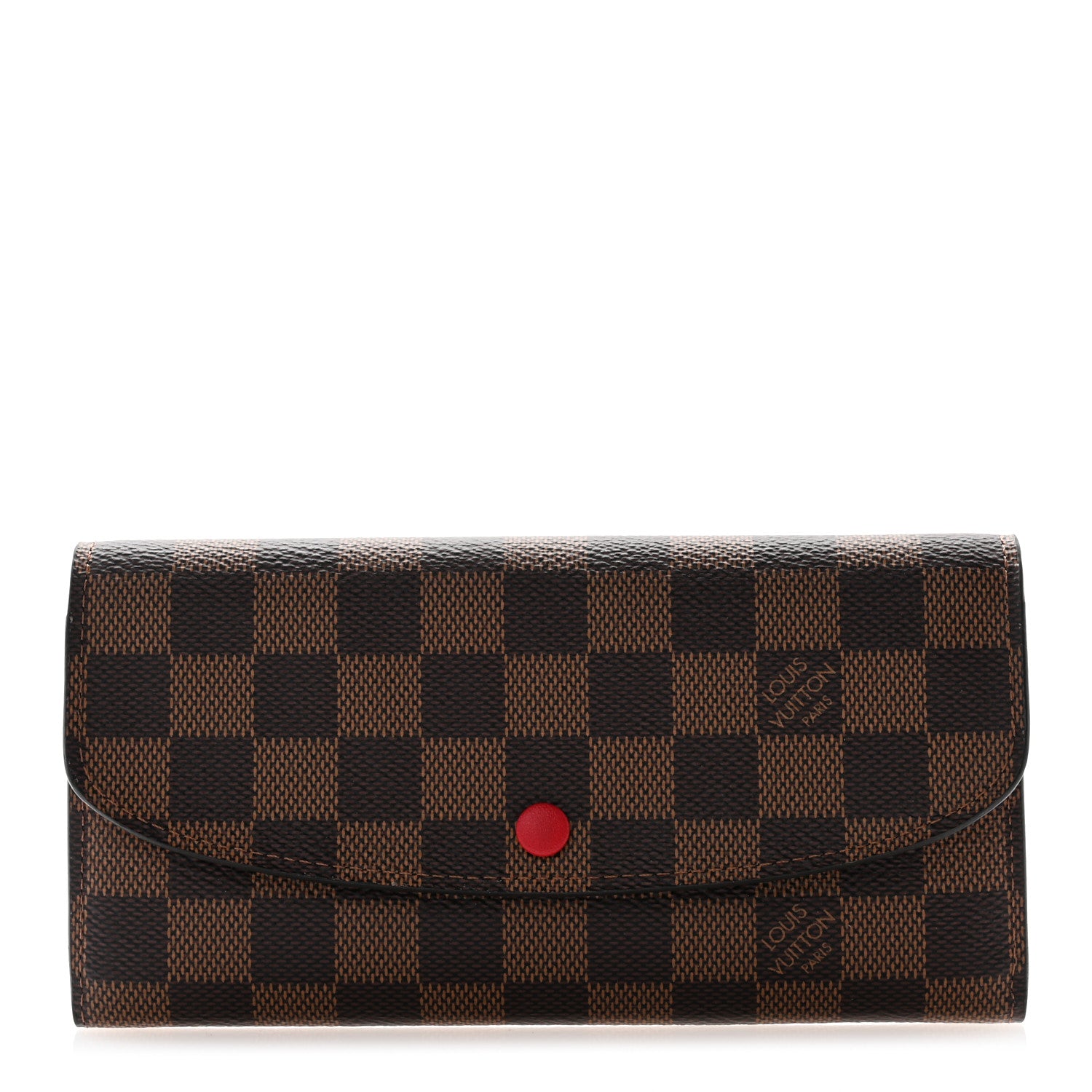 Louis Vuitton Damier Ebene Emilie Wallet Red 1 of 10