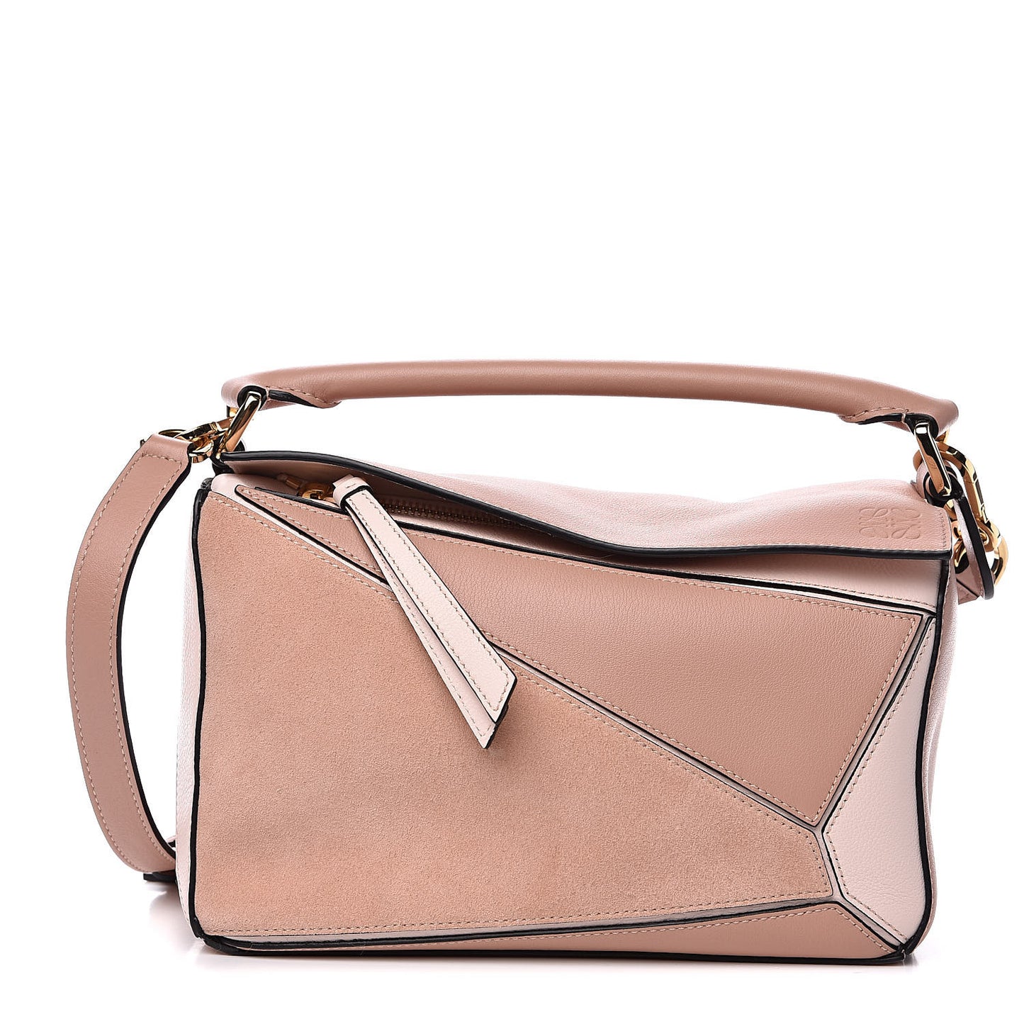 Calfskin Suede Small Puzzle Bag Blush