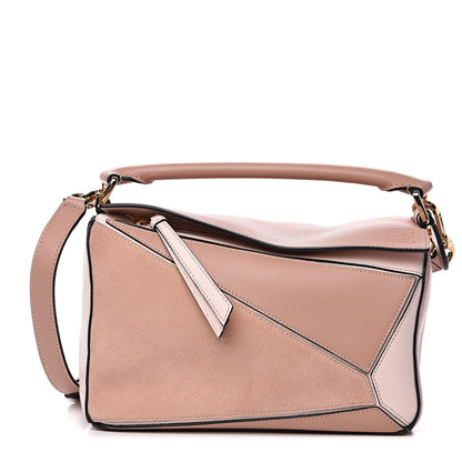 Loewe Calfskin Suede Small Puzzle Bag Blush 1 of 9