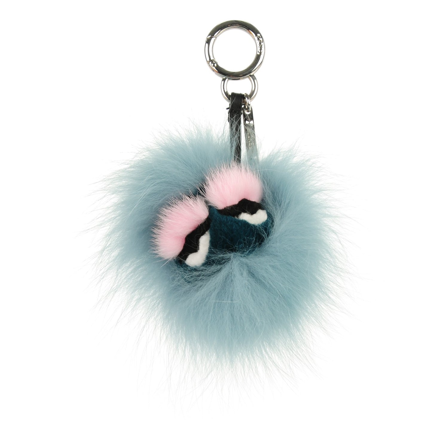 Fox Mink Rabbit Fur Vitello Flamingo Mini Monster Bag Bug Charm Lagoon Black Multicolor