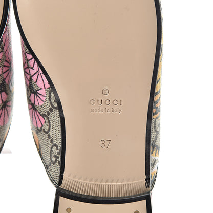 Gucci GG Supreme Monogram Bengal Womens Princetown Slippers 37 Beige Crop Pink 6 of 8