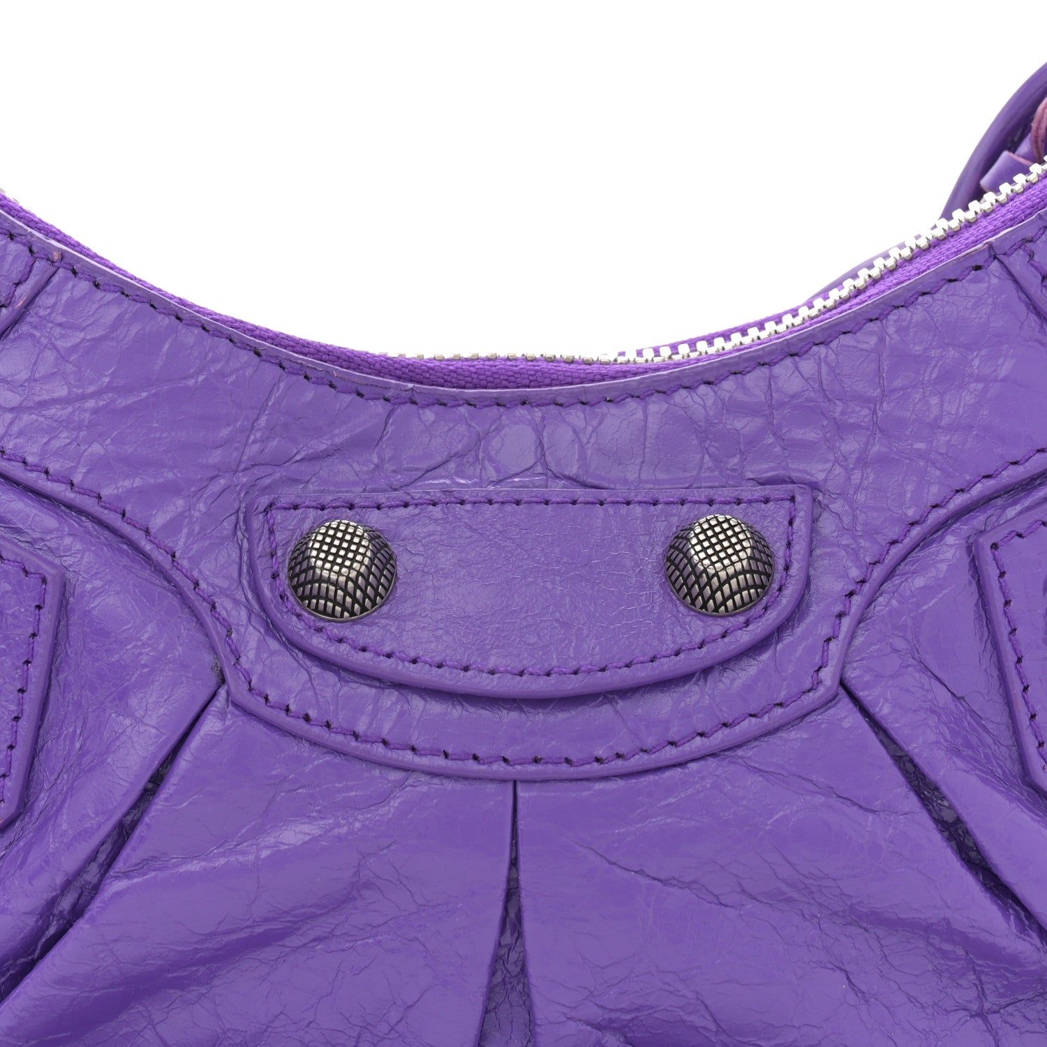 Balenciaga Agneau Arena Le Cagole Shoulder Bag XS Purple 9 of 11