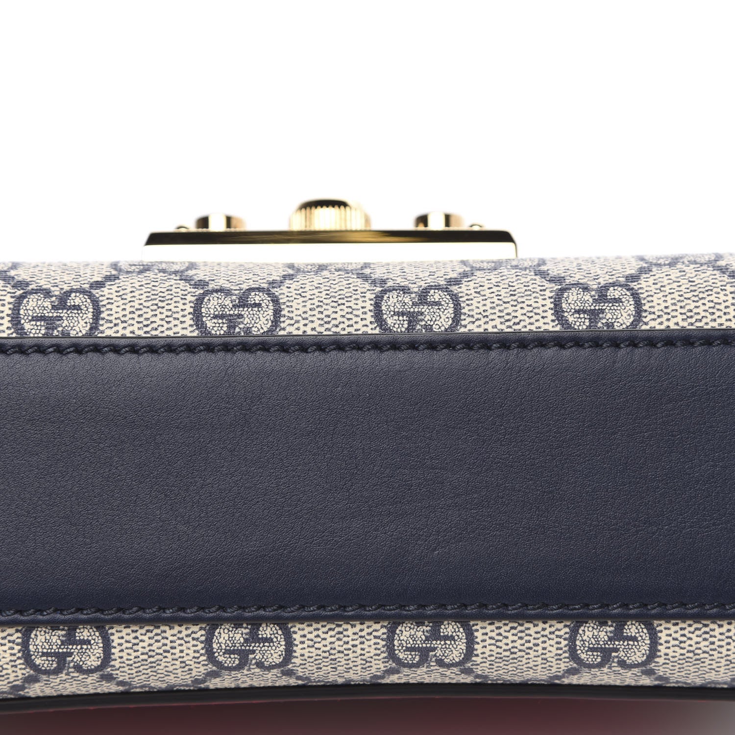 Gucci GG Supreme Monogram Moon Calfskin Small Padlock Shoulder Bag Beige Blue Mystic White Hibiscus Red 11 of 12