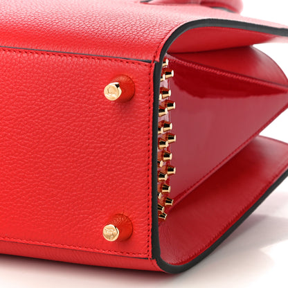 Christian Louboutin Calfskin Patent Studded Small Paloma Red 9 of 9