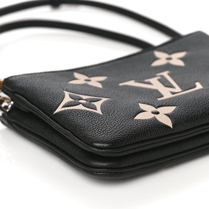 Louis Vuitton Empreinte Monogram Giant Double Zip Pochette Black Cream 9 of 11