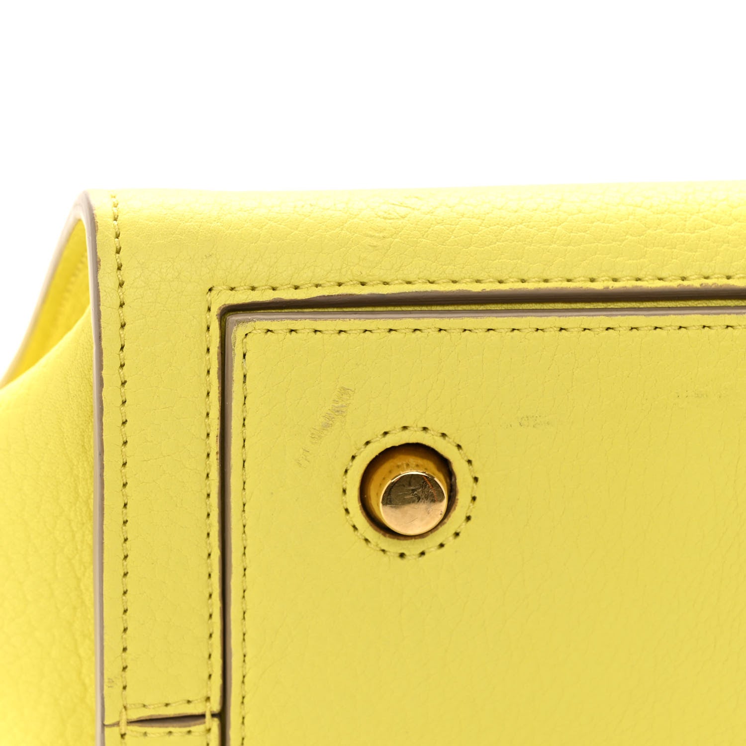 Celine Crisped Calfskin Mini Tie Knot Tote Fluo Yellow 10 of 10