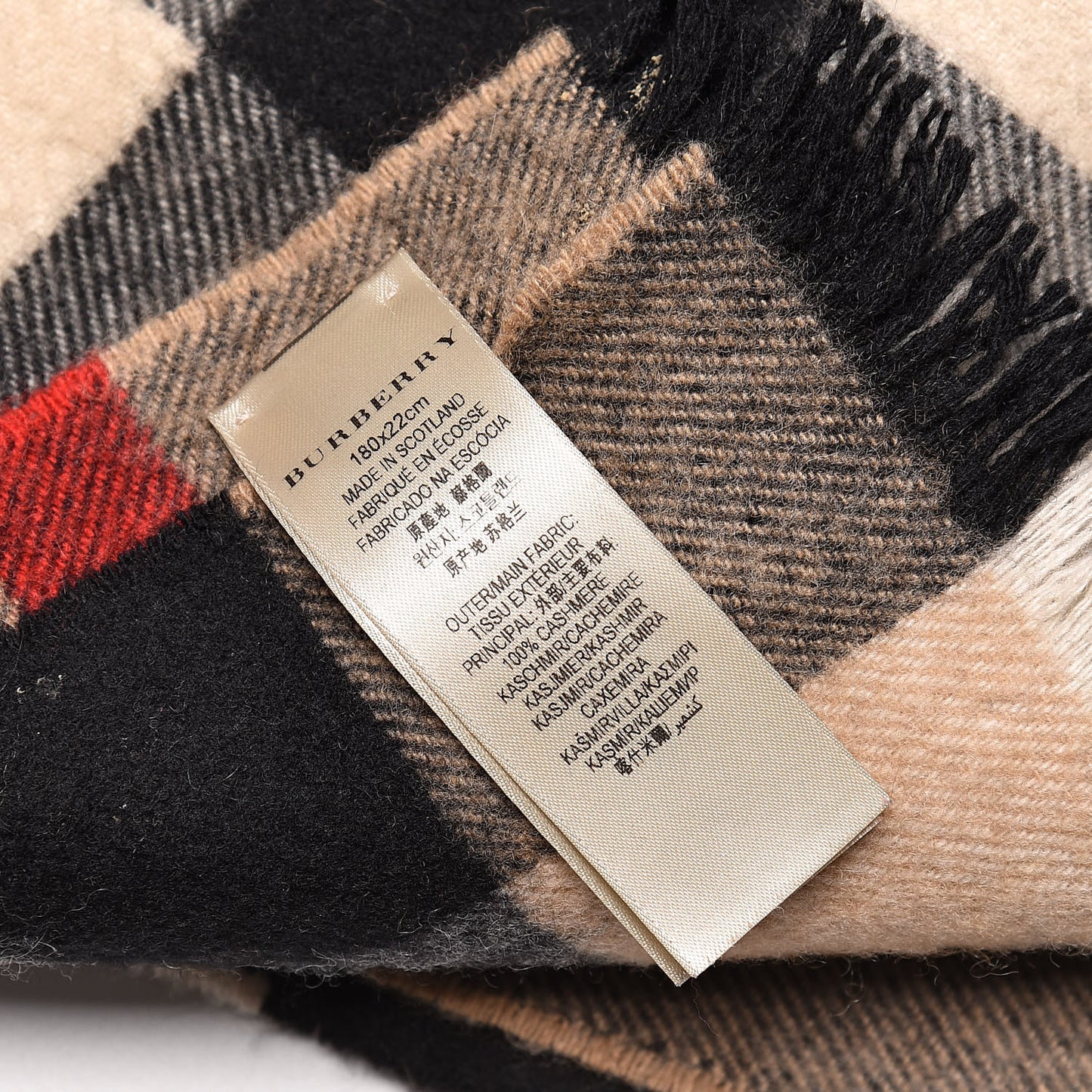 Cashmere Giant Exploded Check Scarf Camel