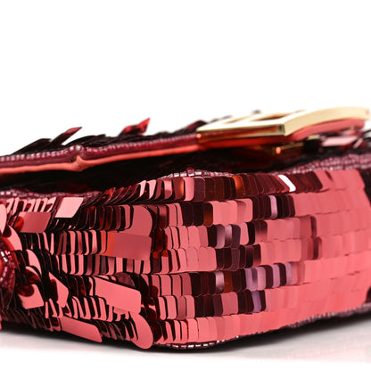 Fendi Sequin Paillettes Vitello Grace Sex and the City Mini Baguette Pink 9 of 10