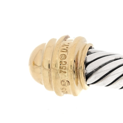 David Yurman Sterling Silver 18K Yellow Gold Diamond 5mm Dome Cable Classics Bracelet 3 of 3