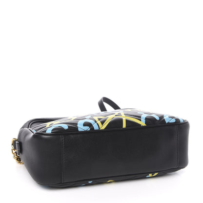 Gucci Calfskin Matelasse GucciGhost Medium GG Marmont Chain Shoulder Bag Black New Acquamarine 4 of 11