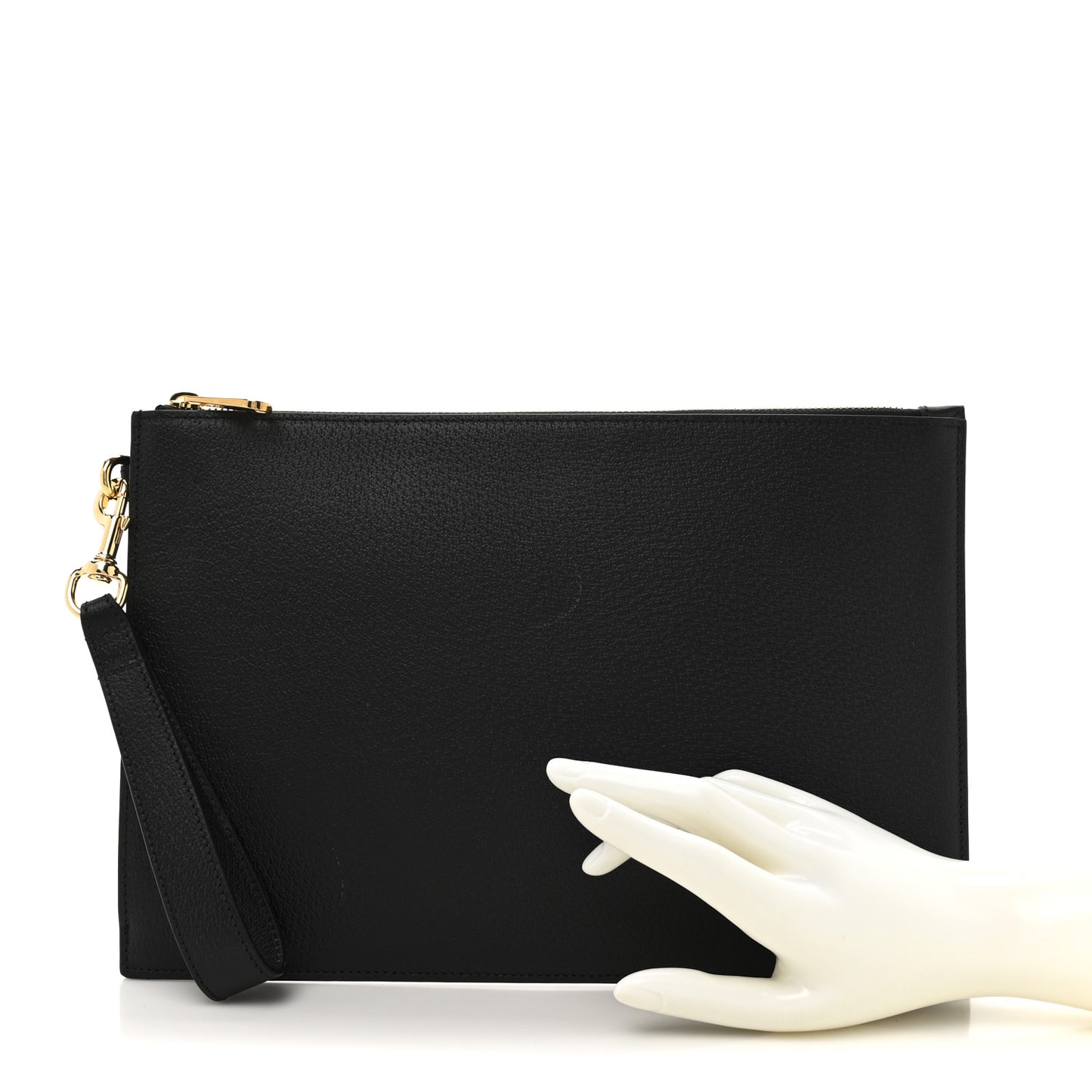 Calfskin Horsebit 1955 Wristlet Pouch Black