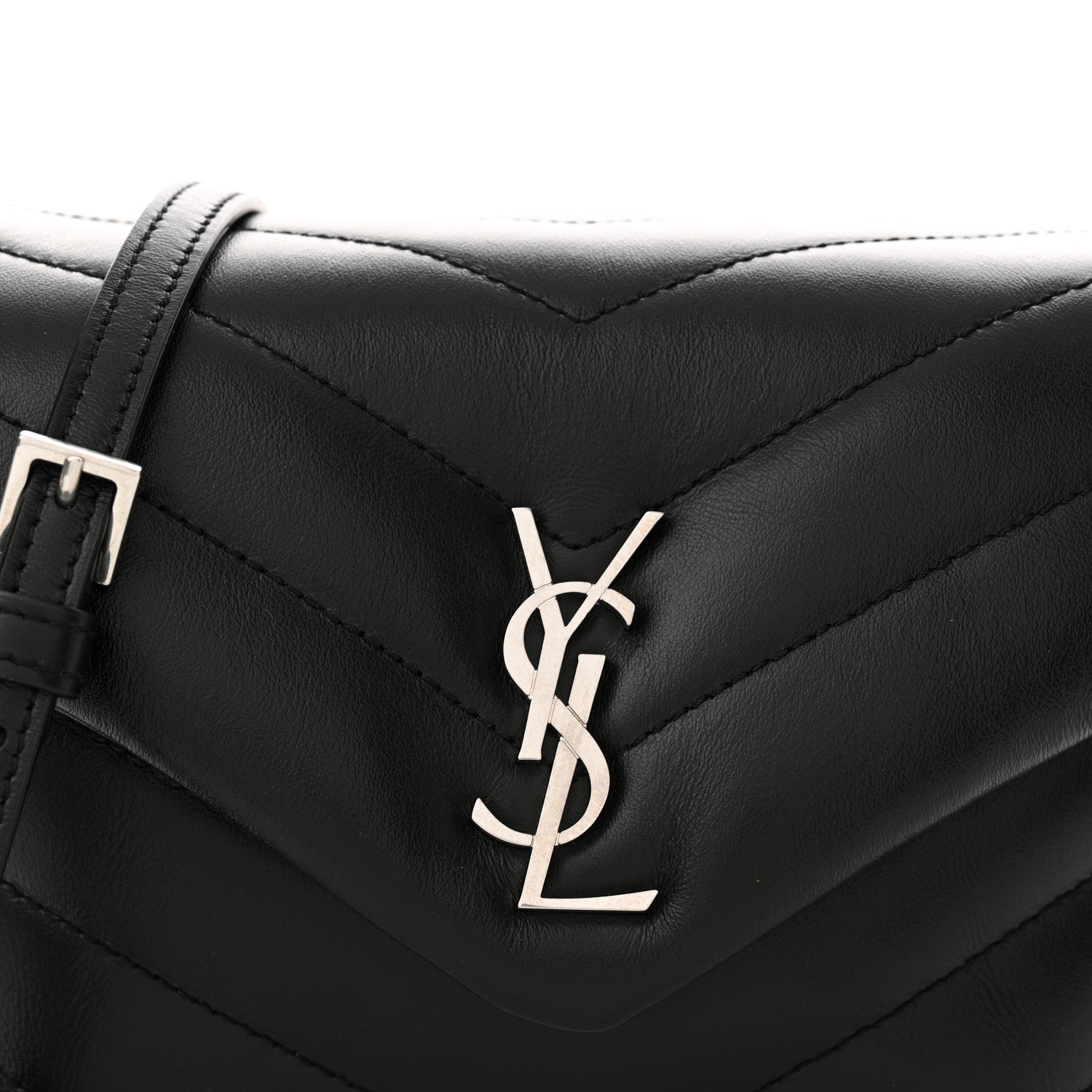 Saint Laurent Calfskin Y Quilted Monogram Toy Loulou Crossbody Bag Black 8 of 13
