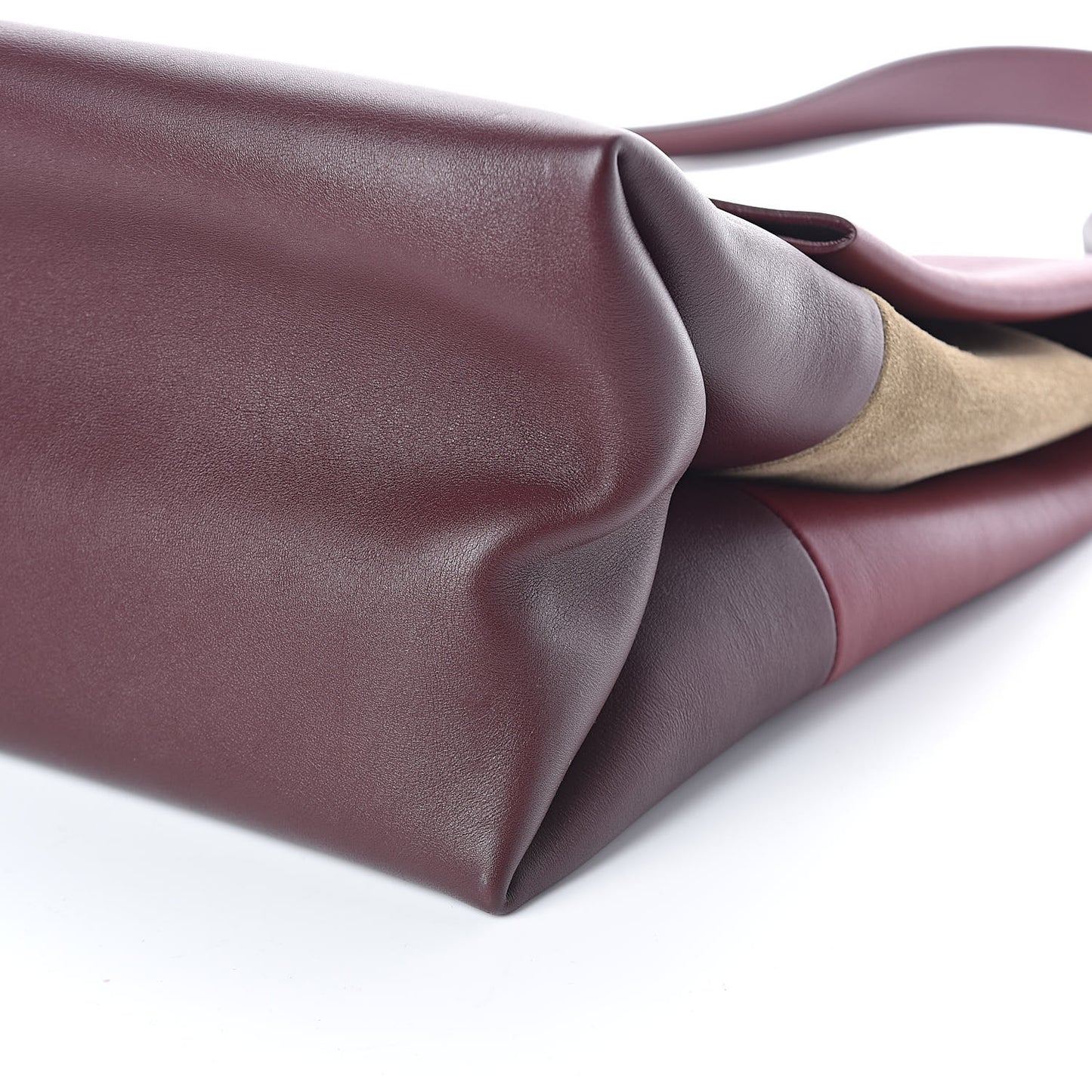 Calfskin Suede All Soft Shoulder Bag Burgundy