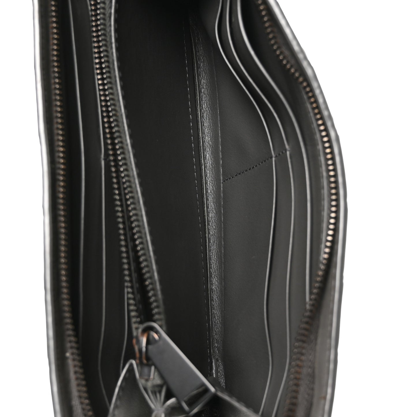 Nappa Intrecciato Zip Around Wallet Grey