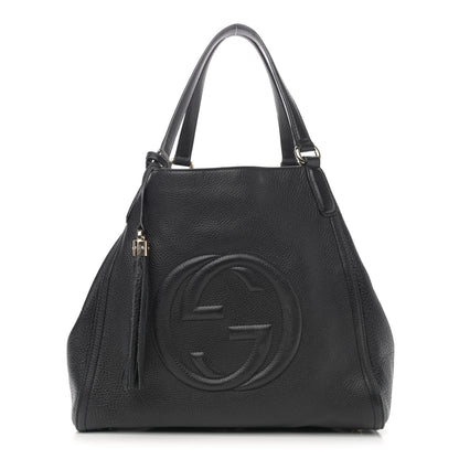 Gucci Pebbled Calfskin Medium Soho Shoulder Bag Black 1 of 10