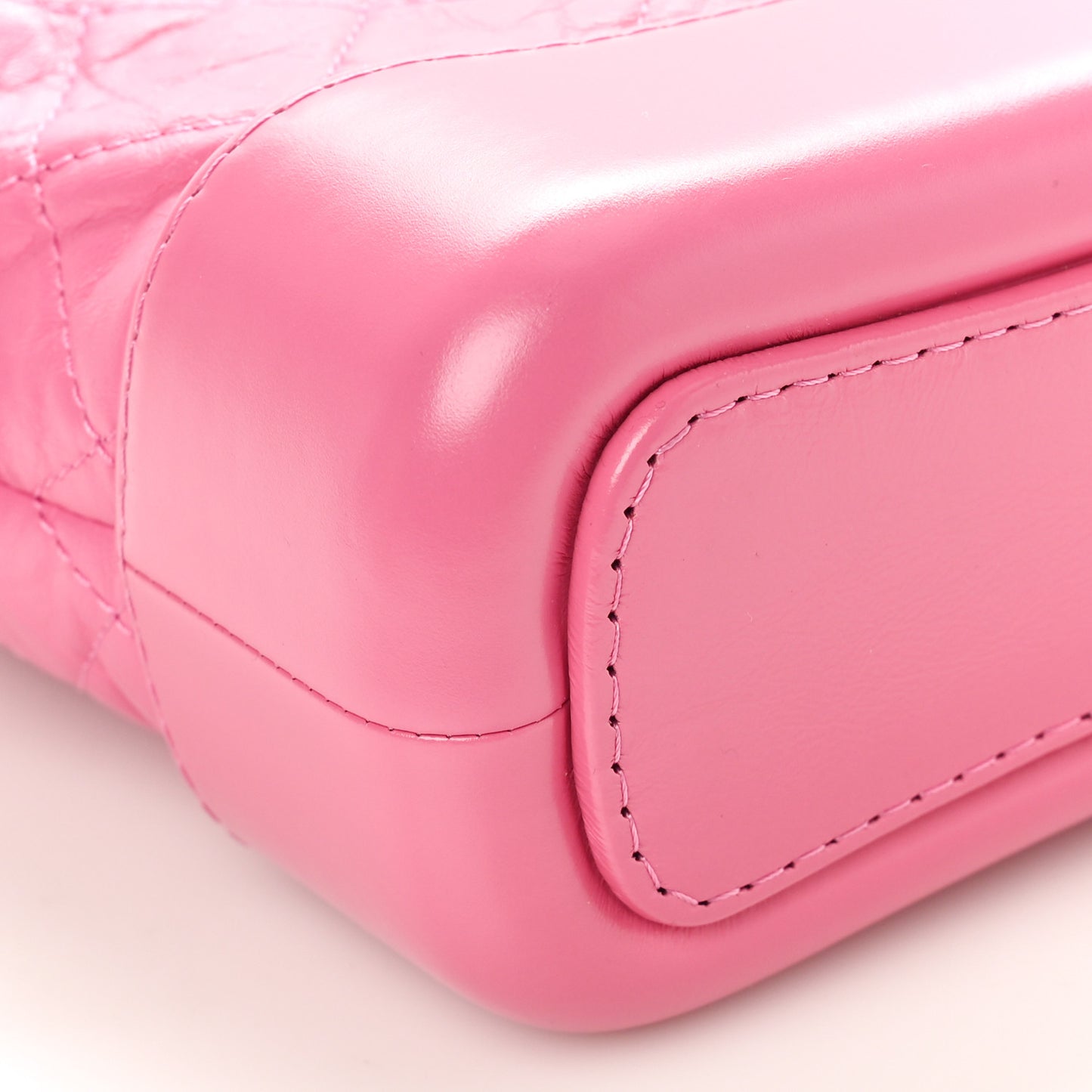 Aged Calfskin Quilted Small Gabrielle Hobo  Pink