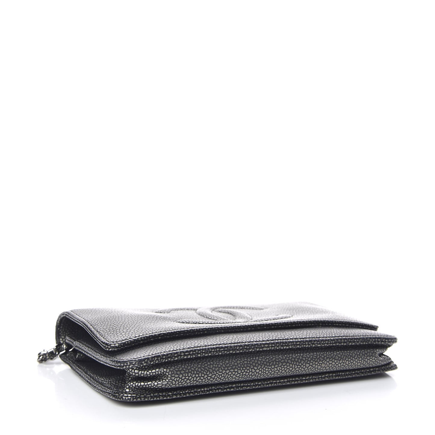 Metallic Caviar Timeless CC Wallet On Chain WOC Grey