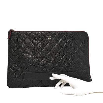 Chanel Caviar Quilted Document Portfolio Holder Black 2 of 8