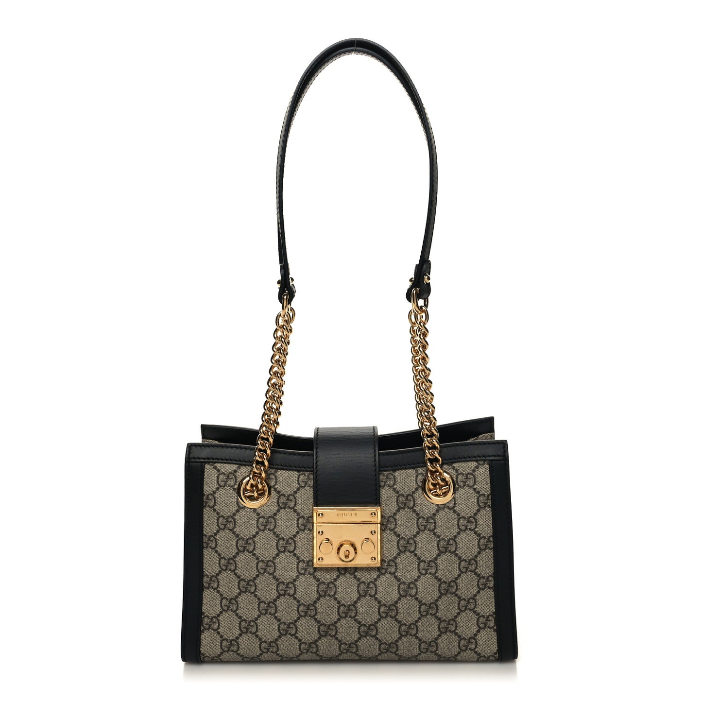 GG Supreme Monogram Small Padlock Tote Black