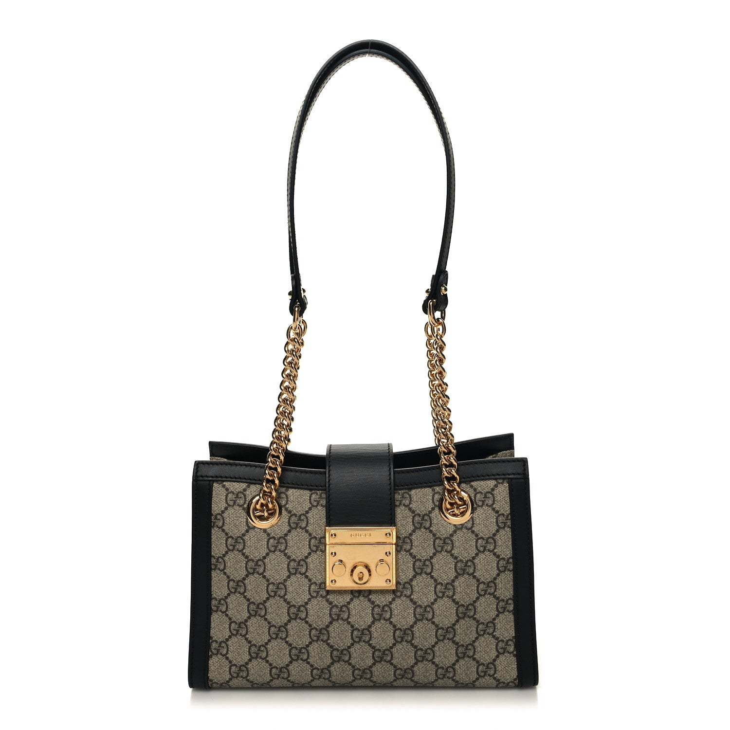 Gucci GG Supreme Monogram Small Padlock Tote Black 1 of 10