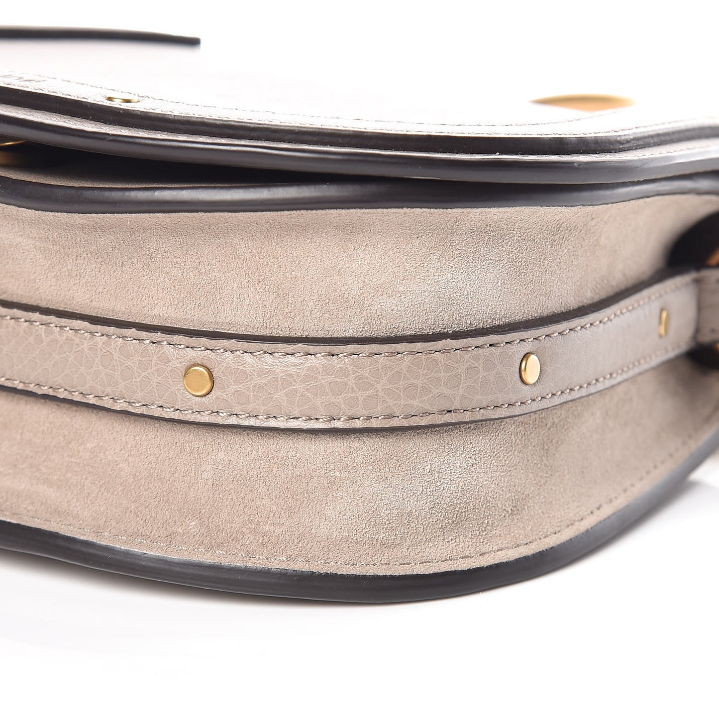 Calfskin Suede Small Nile Bracelet Bag Motty Grey